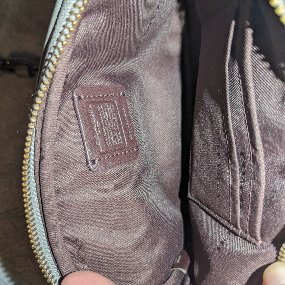 COACH Prairie Rivet Double Zip Suede Crossbody Clutch HEATHER GREY VGUC - Picture 3 of 15